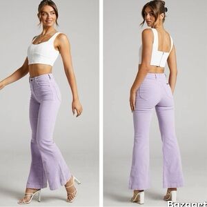 Rolla's Women's Lavender Corduroy Jeans Eastcoast Flare High Rise